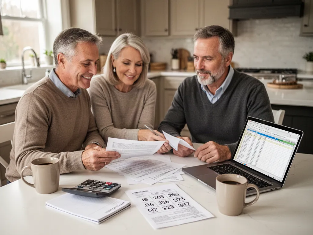 Homeowners reviewing their home sale numbers